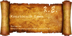 Kosztocsik Emma névjegykártya