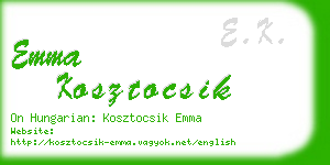 emma kosztocsik business card